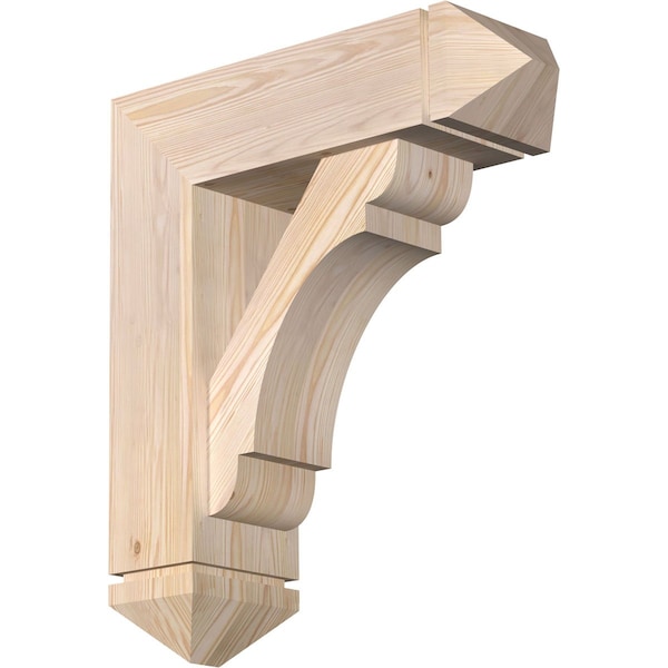 Ekena Millwork Olympic Arts and Crafts Smooth Bracket w/ Offset Brace, Douglas Fir, 7 1/2"W x 24"D x 28"H BKT0806X24X28OLY03SDF - main